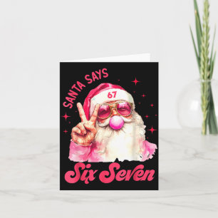 67 Meme Funny Six Seven Christmas 6-7 Meme Santa 6 Card