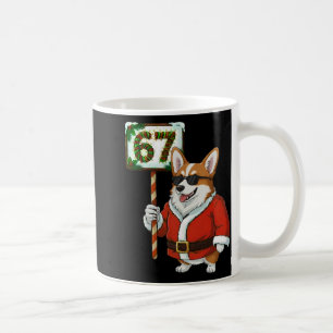 67 Meme Funny Six Seven Christmas Corgi Dog Lover  Coffee Mug