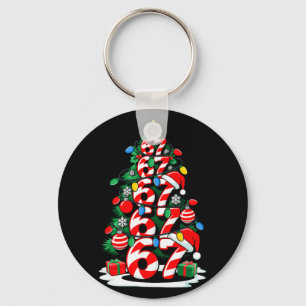 67 Meme Funny Six Seven Christmas Tree Lights Xmas Keychain