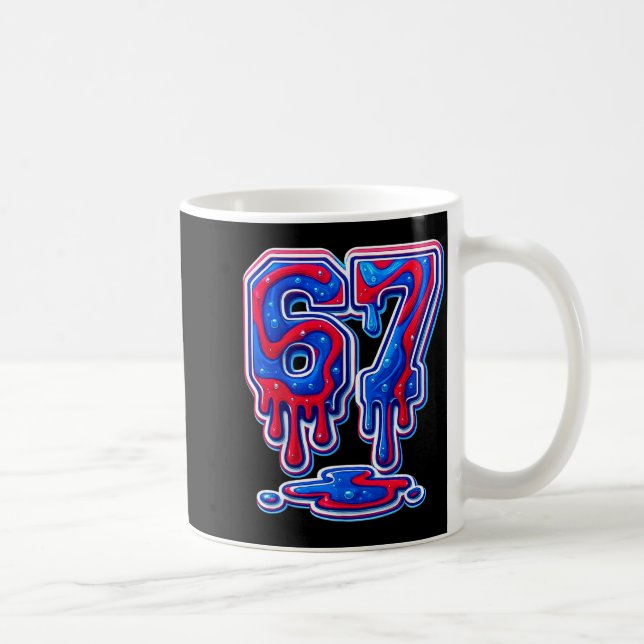 67 Meme Funny Six Seven For Boys And Girls Cool  Coffee Mug (Right)
