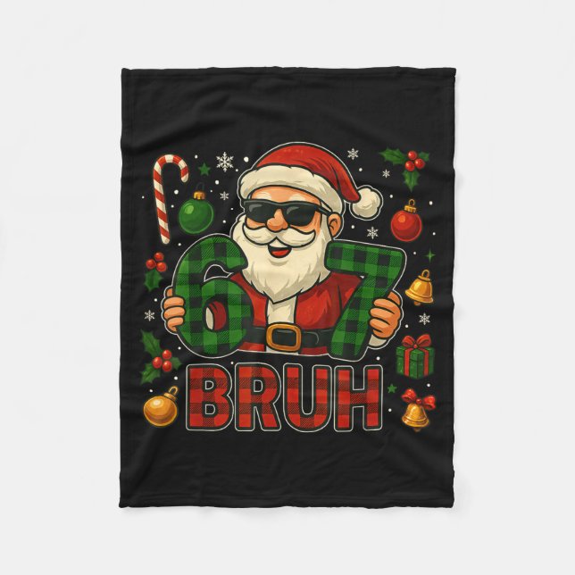 67 Meme Funny Six Seven For Kids Men Boys Bruh Chr Fleece Blanket (Front)