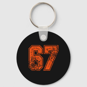 67 Meme Funny Six Seven Gen Alpha Halloween Pumpki Keychain