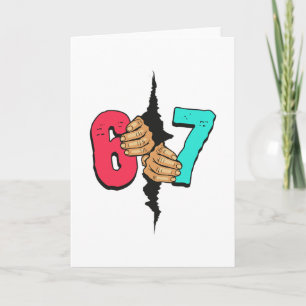 67 Meme Funny Six Seven Gen Alpha Slang Xmas 6 7 H Card
