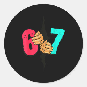 67 Meme Funny Six Seven Gen Alpha Slang Xmas 6 7 H Classic Round Sticker