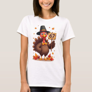 67 Meme Funny Turkey Christmas Thanksgiving Gift T-Shirt