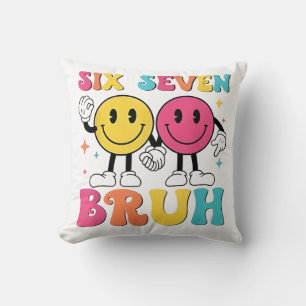 67 Meme Gen Alpha Slang 6 7 Six Seven Bruh Funny B Throw Pillow