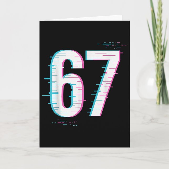 67 Meme Glitch-core 67 Digital Signal Still Loadin Card (Front)