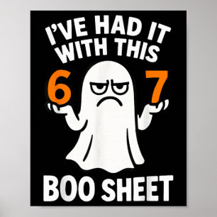 67 Meme Halloween Costume 6 7 Funny Boo Sheet Six  Poster