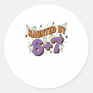 67 Meme Halloween Costume Haunted  Classic Round Sticker