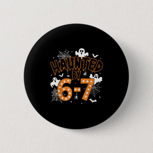 67 Meme Halloween Haunted- Funny Ghost And Pumpkin 2 Inch Round Button