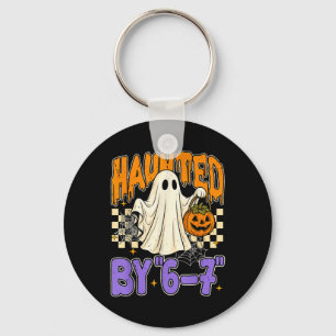 67 Meme Halloween Haunted- Funny Ghost And Pumpkin Keychain