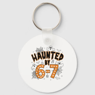 67 Meme Halloween Haunted- Funny Ghost And Pumpkin Keychain