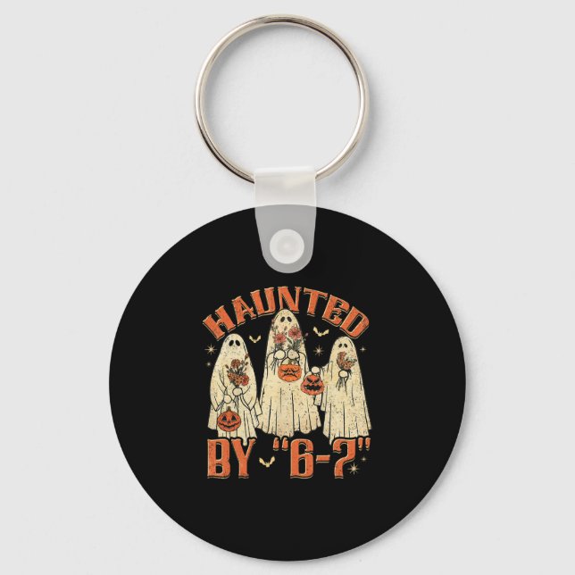 67 Meme Halloween Haunted  Keychain (Front)