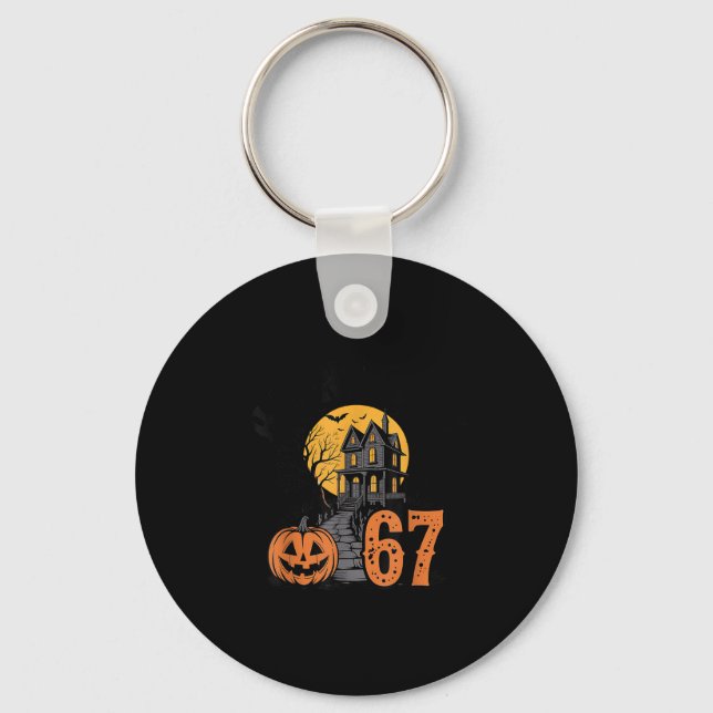 67 Meme Halloween Haunted Spooky - Six Seven Gen A Keychain (Front)