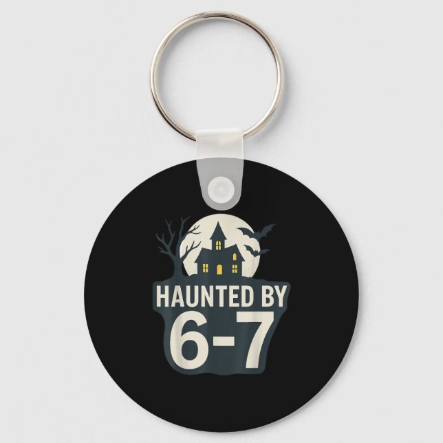 67 Meme Halloween House Spooky - Six Seven Gen Alp Keychain (Front)