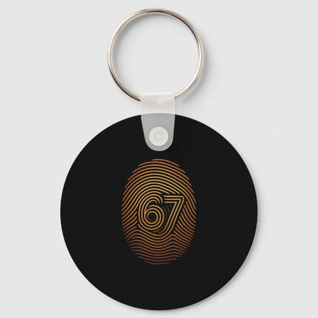 67 Meme Hidden Fingerprint Gen Z Alpha 6 7  Keychain (Front)
