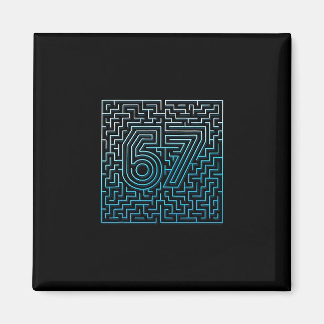 67 Meme Hidden Maze Gen Z Alpha 6 7  Magnet (Front)