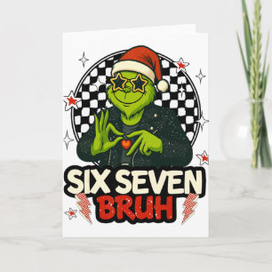 67 Meme Humor 6-7 Funny Six Seven Christmas Card