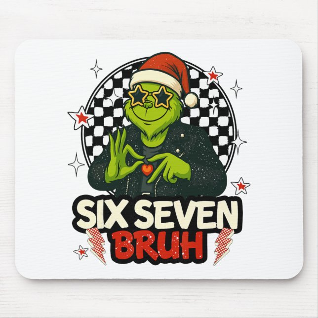 67 Meme Humor 6-7 Funny Six Seven Christmas  Mouse Pad (Front)