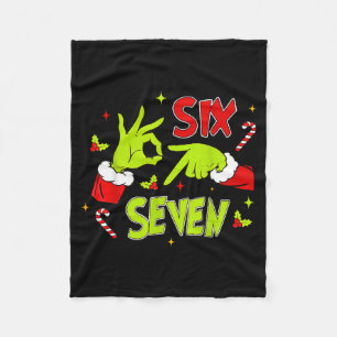 67 Meme Humor 6-7 Funny Xmas Six Seven Christmas  Fleece Blanket