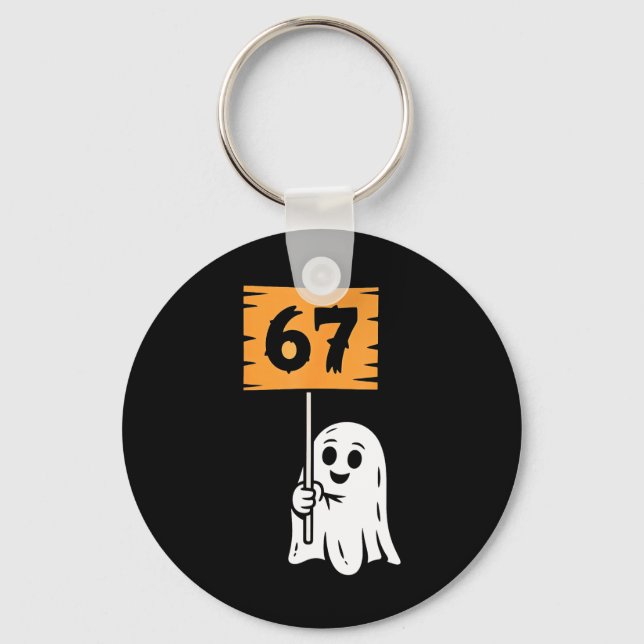 67 Meme Humor 6-7 Six Seven Halloween  Keychain (Front)