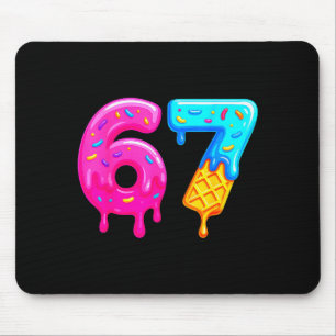 67 Meme Ice Cream Drip Funny Six Seven Gen Alpha S Mouse Pad
