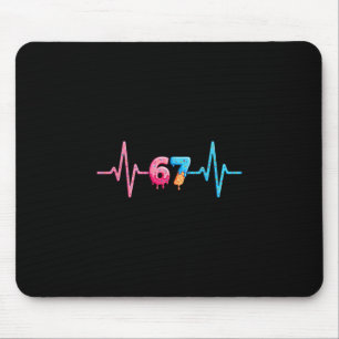 67 Meme Ice Cream Heartbeat Funny Six Seven Gen Al Mouse Pad