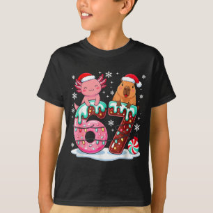 67 Meme Kawaii Axolotl Capybara Christmas Ice Crea T-Shirt