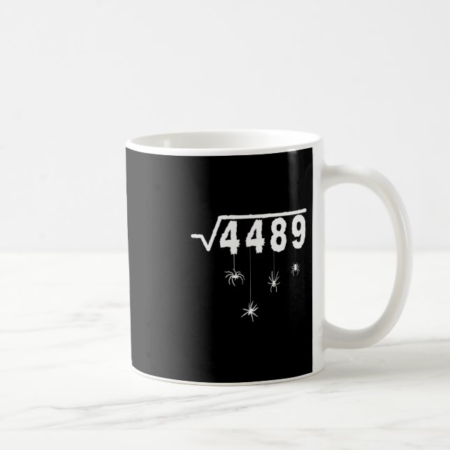67 Meme Math Teacher 6 7 Halloween Spiders Square  Coffee Mug (Right)