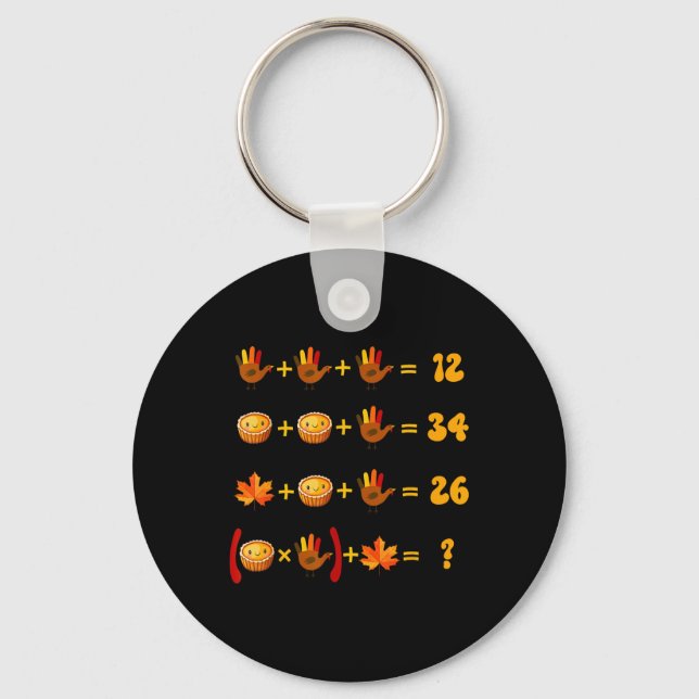 67 Meme Math Thanksgiving Logic Puzzle  Keychain (Front)