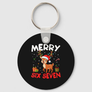 67 Meme Merry Six Seven Reindeer Funny Christmas W Keychain