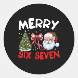 67 Meme Merry Six Seven Santa Coquette Funny Chris Classic Round Sticker