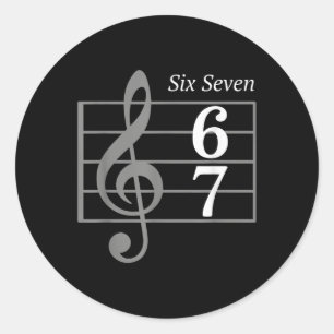 67 Meme Music Slang Musician Six Seven Funny Music Classic Round Sticker