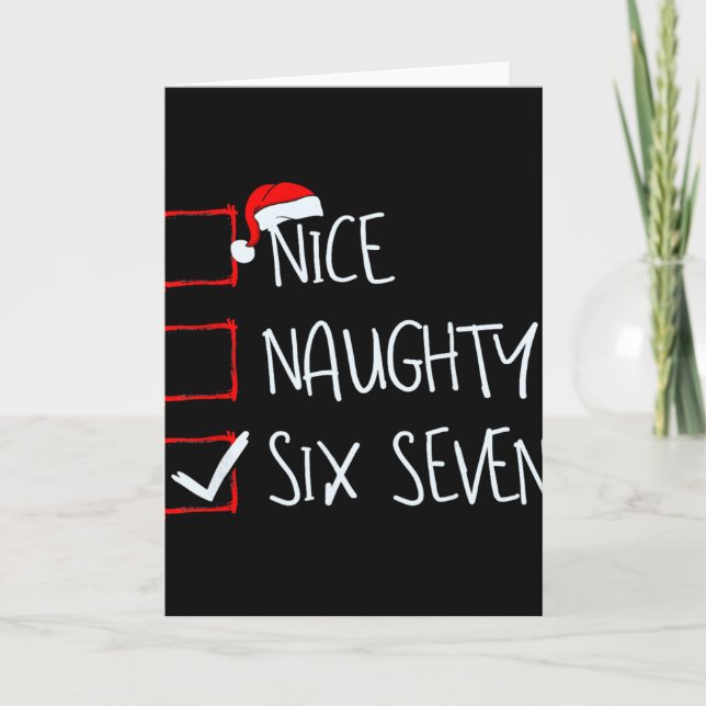 67 Meme Nice Naughty Six Seven Gen Alpha Funny Chr Card (Front)