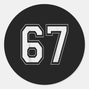 67 Meme Number Six Seven Gen Alpha Slang 6 7 Classic Round Sticker