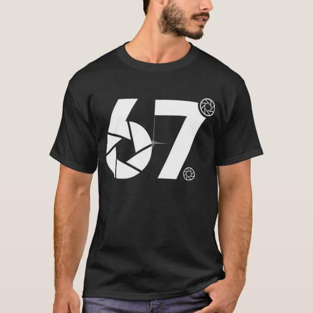 67 Meme Photographer - Funny Camera Lens Design T-Shirt (Front)