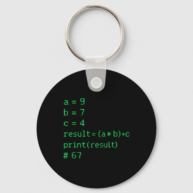 67 Meme Python Code Result Geek Humor Six Seven Pr Keychain (Front)
