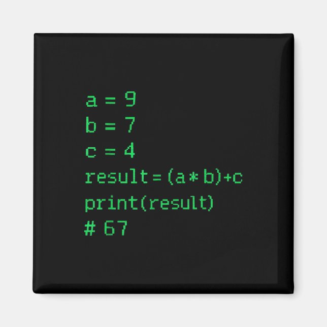 67 Meme Python Code Result Geek Humor Six Seven Pr Magnet (Front)