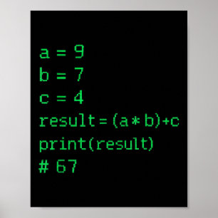 67 Meme Python Code Result Geek Humor Six Seven Pr Poster