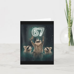 67 Meme Raccoon Howling At The Moon 6 7 Funny Weir Card