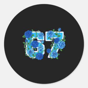 67 Meme School Wildflowers Floral Colorful Flowers Classic Round Sticker