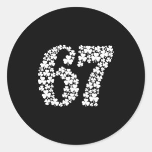 67 meme shamrock st patrick's day six seven 6 7 classic round sticker