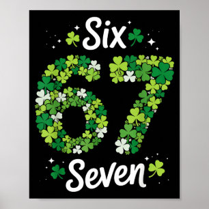 67 Meme Shamrocks St Patricks Day 6-7 Kids Girls B Poster