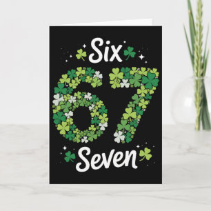 67 Meme Shamrocks St Patrick's Day 6-7 Kids Girls Card