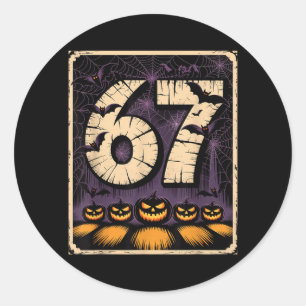 67 Meme Shirt Six Seven Funny Halloween Design Classic Round Sticker