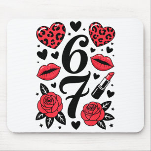 67 Meme Six Seven 67 Meme Six Seven 6 7 Valentine  Mouse Pad