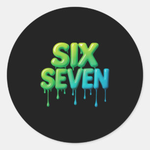 67 Meme Six Seven 6-7 Funny Internet Joke Viral Tr Classic Round Sticker