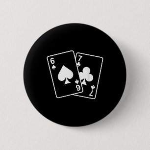 67 Meme Six Seven 6–7 Funny Playing Cards 2 Inch Round Button