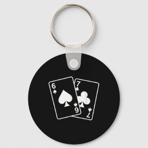 67 Meme Six Seven 6–7 Funny Playing Cards  Keychain