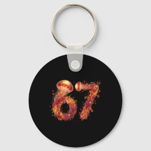 67 Meme Six Seven 6 7 Humor Jellyfish Thanksgiving Keychain